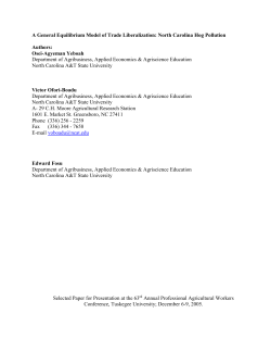 A General Equilibrium Model of Trade Liberalization: North Carolina