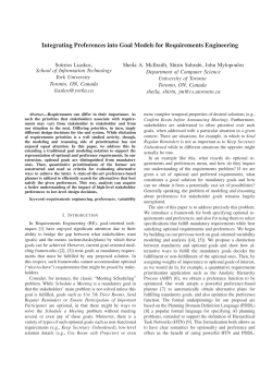 Integrating Preferences into Goal Models for