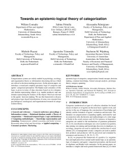 Towards an epistemic-logical theory of categorization