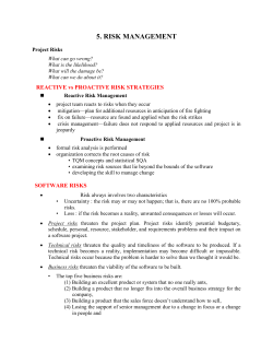 Risk management notes