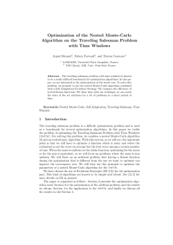 Optimization of the Nested Monte-Carlo Algorithm on the Traveling