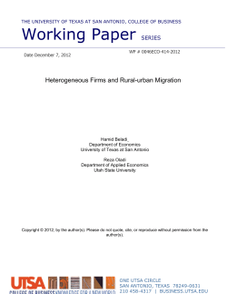 (2012) "Heterogeneous Firms and Rural