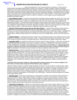 ASSUMPTION OF RISK AND RELEASE OF LIABILITY