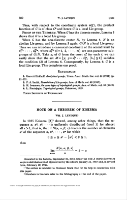 NOTE ON A THEOREM OF KOKSMA