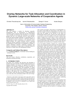 Overlay Networks for Task Allocation and Coordination in Dynamic