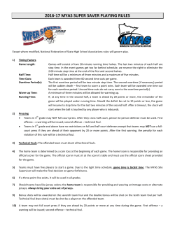 2016-17 MYAS SUPER SAVER PLAYING RULES