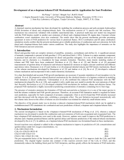Development of an n-heptane/toluene/PAH Mechanism and its