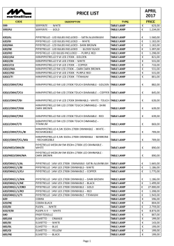 PRICE LIST