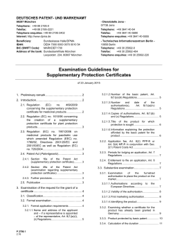 Examination Guidelines for Supplementary Protection
