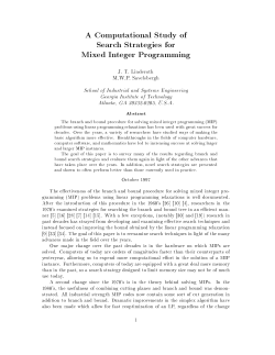 A Computational Study of Search Strategies for Mixed Integer