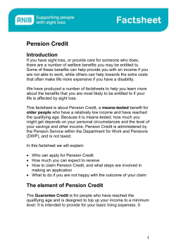 Pension credit factsheet