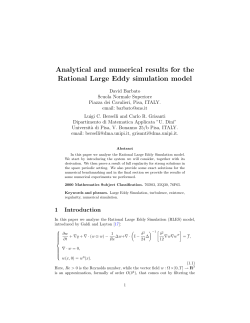 Analytical and numerical results for the Rational Large Eddy