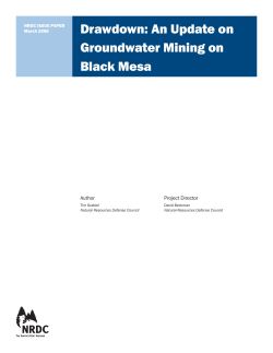 Drawdown: An Update on Groundwater Mining on Black Mesa