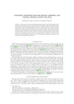 SUFFICIENT CONDITIONS FOR THE FORCING THEOREM, AND