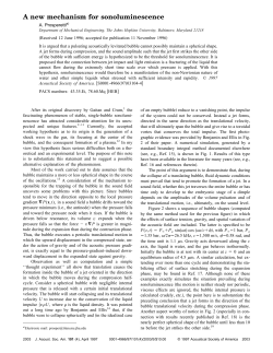 A new mechanism for sonoluminescence