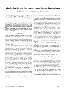 Adaptive bots for real-time strategy games via map characterization