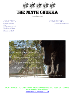 PASA Newsletter &ndash; November 2015