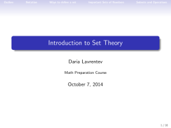Introduction to Set Theory