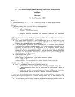 ISyE 3104: Introduction to Supply Chain