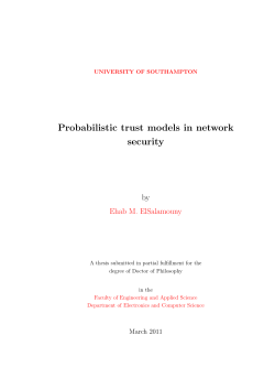 Probabilistic trust models in network security