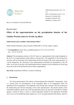 AIMS Materials Science, Volume (Issue): Page