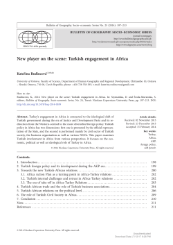 new player on the scene: turkish engagement in africa