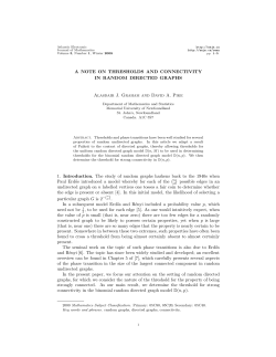 A Note on Thresholds and Connectivity