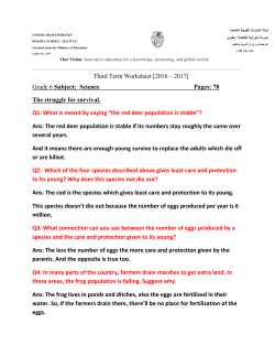 Grade 6 Subject: Science Pages: 78 The struggle for survival. Q1