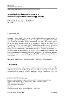 An optimal decision-making approach for the management of