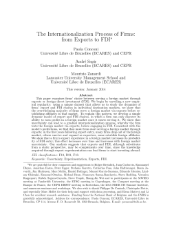 The Internationalization Process of Firms: from Exports to FDI
