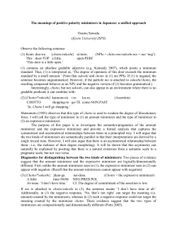 Positive polarity minimizers in Japanese: a polymorphic