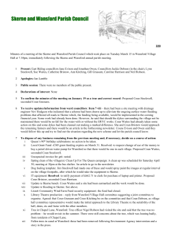 March 15 2016 draft minutes - Skerne and Wansford Parish Council