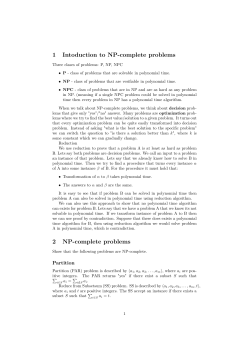 1 Intoduction to NP-complete problems 2 NP
