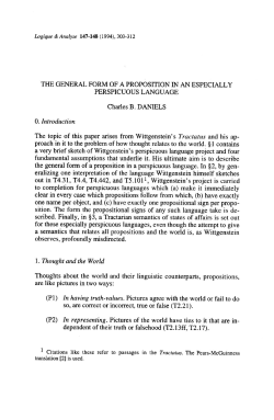 THE GENERAL FORM OF A PROPOSITION IN AN ESPECIALLY