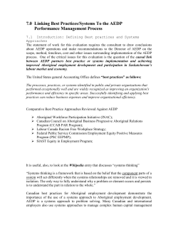 7.0 Linking Best Practices/Systems To the AEDP Performance