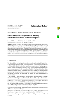 Mathematical Biology - Math @ McMaster University