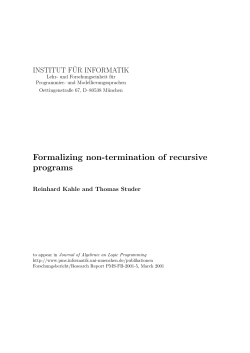 Formalizing non-termination of recursive programs - Lehr