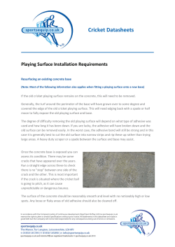 Cricket Datasheets Playing Surface Installation