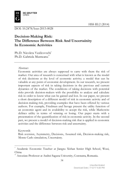 Decision-Making Risk: The Difference Between Risk