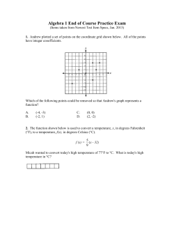 Algebra 1 End of Course Practice Exam