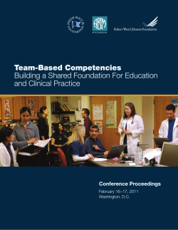 Team-Based Competencies Building a Shared Foundation For