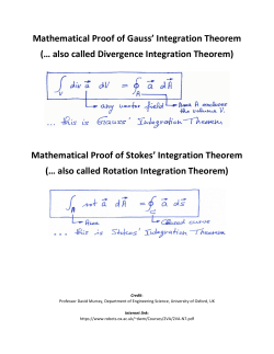 Mathematical Proof of Gauss` Integration Theorem
