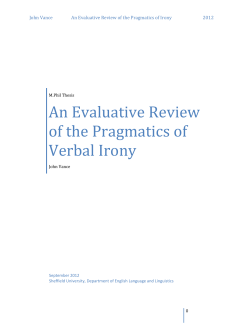 An Evaluative Review of the Pragmatics of Verbal Irony
