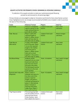 AQUATIC ACTIVITIES FOR PRIMARYS SCHOOL SWIMMING