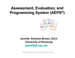 Assessment, Evaluation, and Programming System