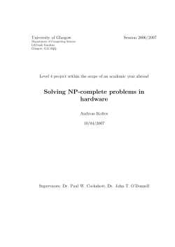 Solving NP-complete problems in hardware