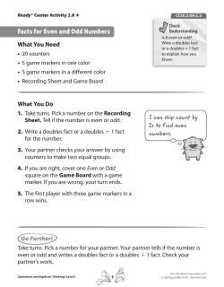 Facts for Even and Odd Numbers
