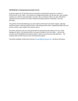 SEATRADEUSA is seeking an experienced sales person