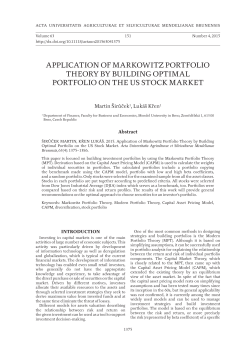 application of markowitz portfolio theory by building optimal portfolio