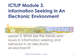 ICTLIP Module 3. Information Seeking in An Electronic Environment